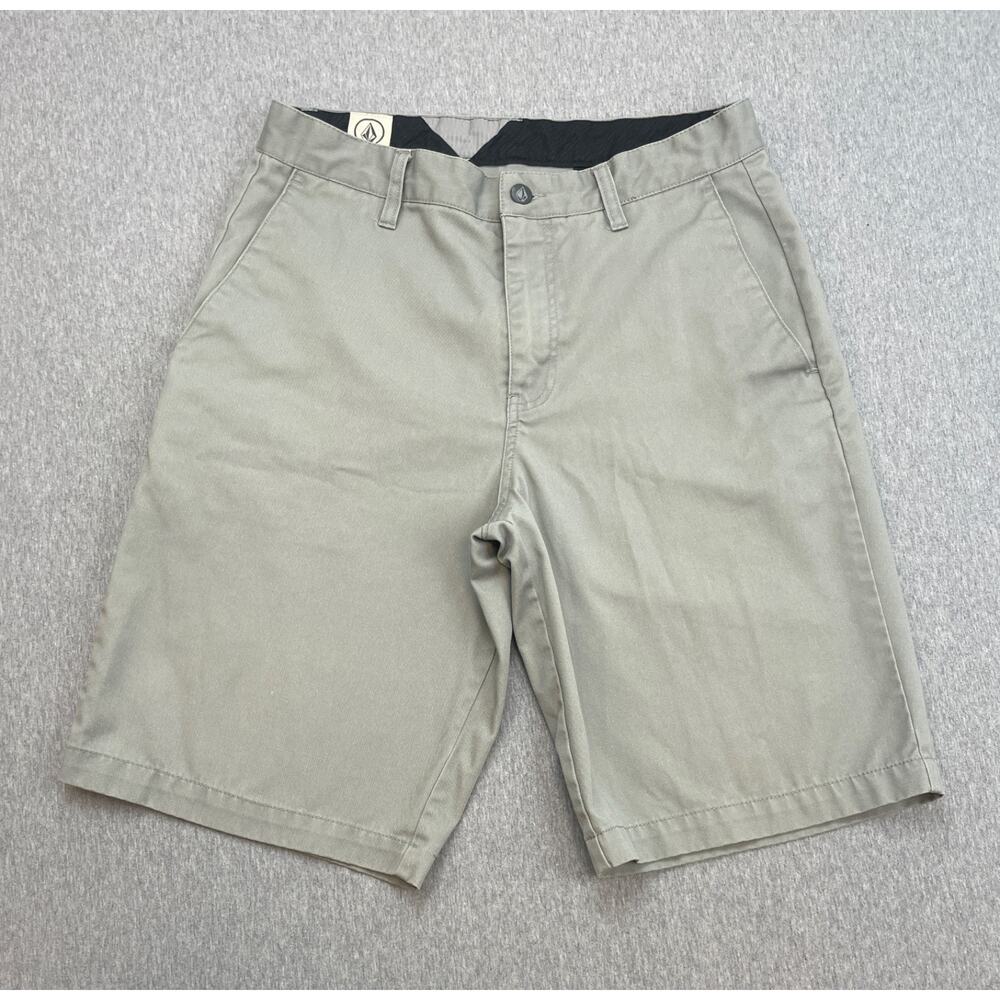 Volcom Shorts Mens 30 Gray Cotton Blend Frickin Chino 11" Inseam A09114P1